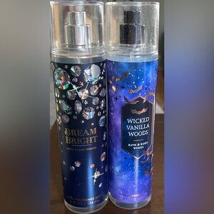 Bath And Body Works Body Spray Bundle of 2 Scents Dream Bright & Wicked Vanilla